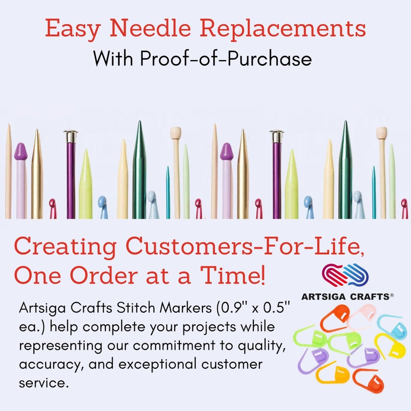 addi Rocket 2 Squared Ergonomic 32-inch (80cm) US 4 (3.5mm) Circular Knitting Needle, Textured Finish, Rounded Edges, Long Taper Sharp Tips, Blue Cord with 10 Colorful Stitch Markers - Image 5